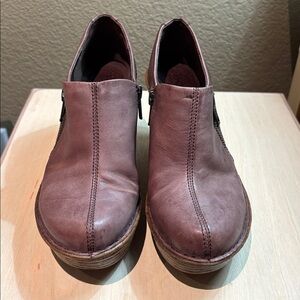 Born Greyish Brown Heeled Ankle Boots